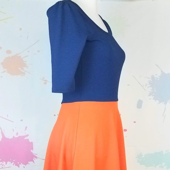LuLaRoe Blue and Orange Dress - Picture 5 of 8